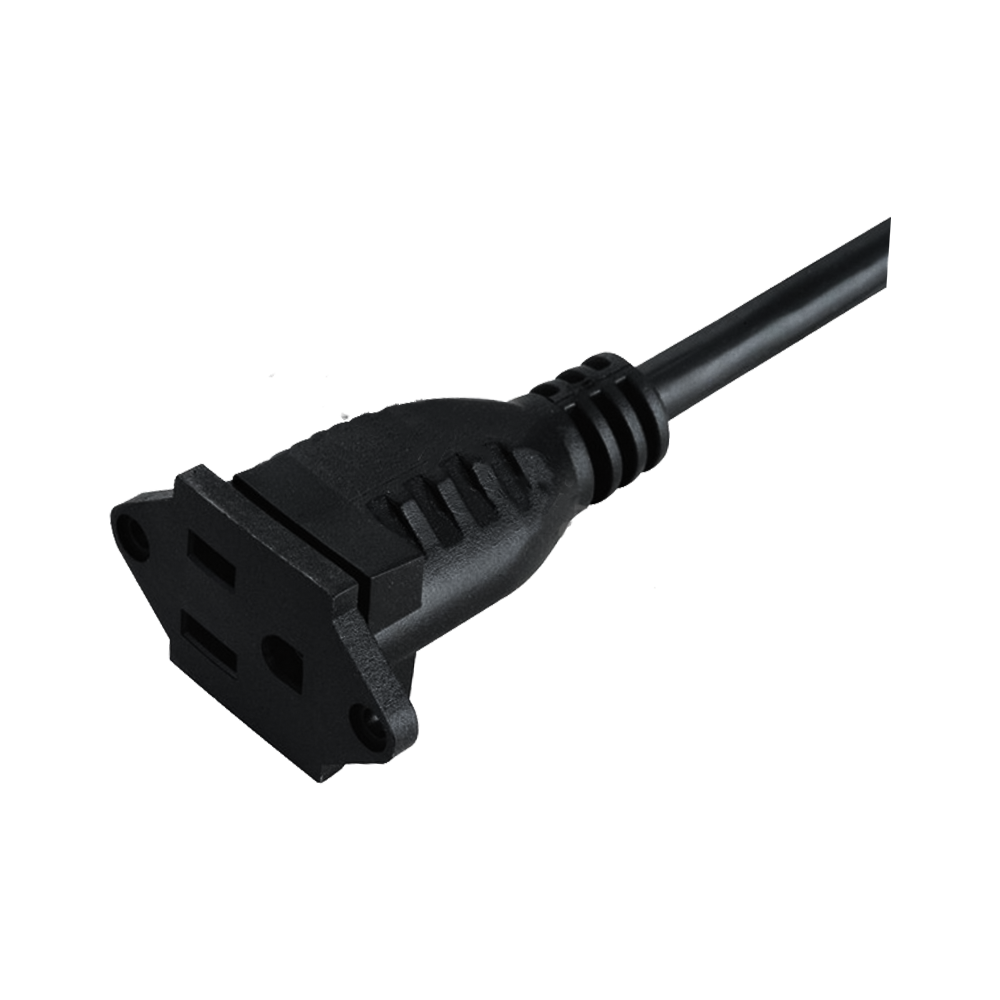 FT-3B2 ist ein dreiadriges Stecker-zu-Buchse-Netzkabel nach US-Standard mit festem Steckverbinder und UL-zertifiziertem Netzkabel
